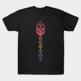 Polyhedral Rainbow Dice Arrow T-Shirt